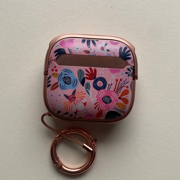 🌻Floral Pink AirPods Case with Keychain - Picture 2 of 7